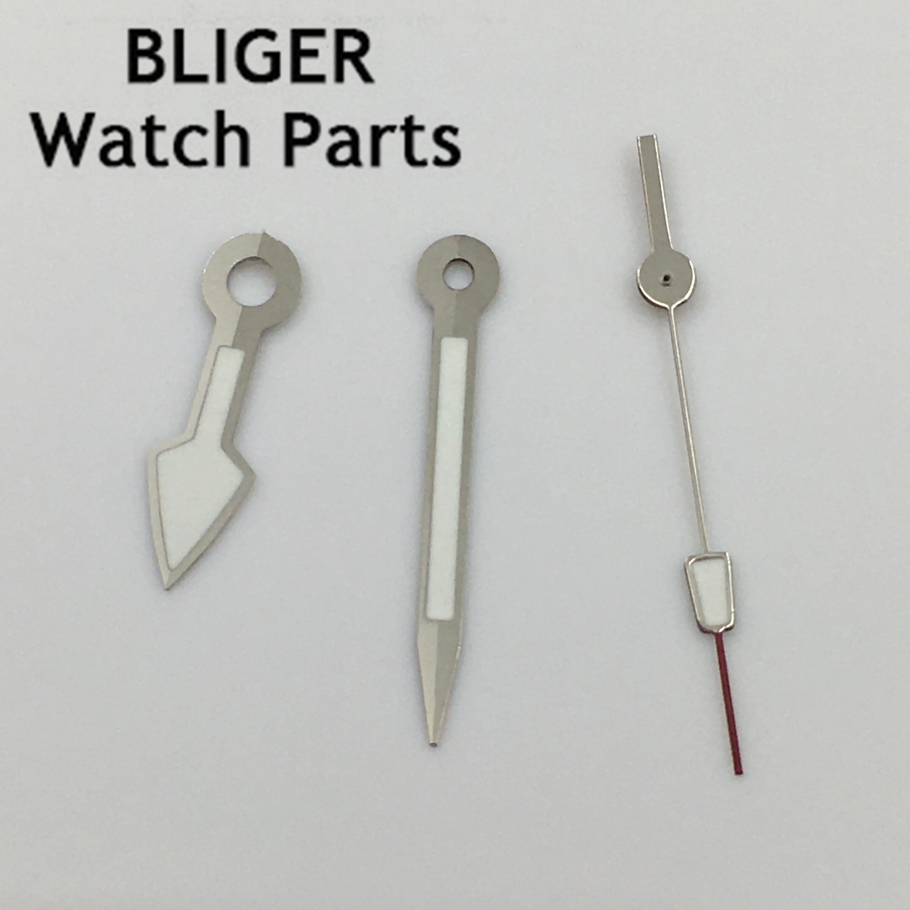 Bliger Silver Watch Hands Green Luminous Hands Fit Nh35 Nh36 Movement
