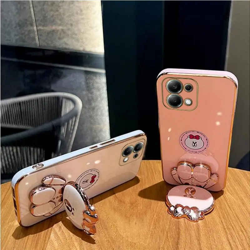 Note13 13 Pro 13C Custodia Con Supporto Per Placcatura A Specchio Per Xiaomi Redmi Note 13 Pro Redmi 13C 4G 5G 13Pro Cover