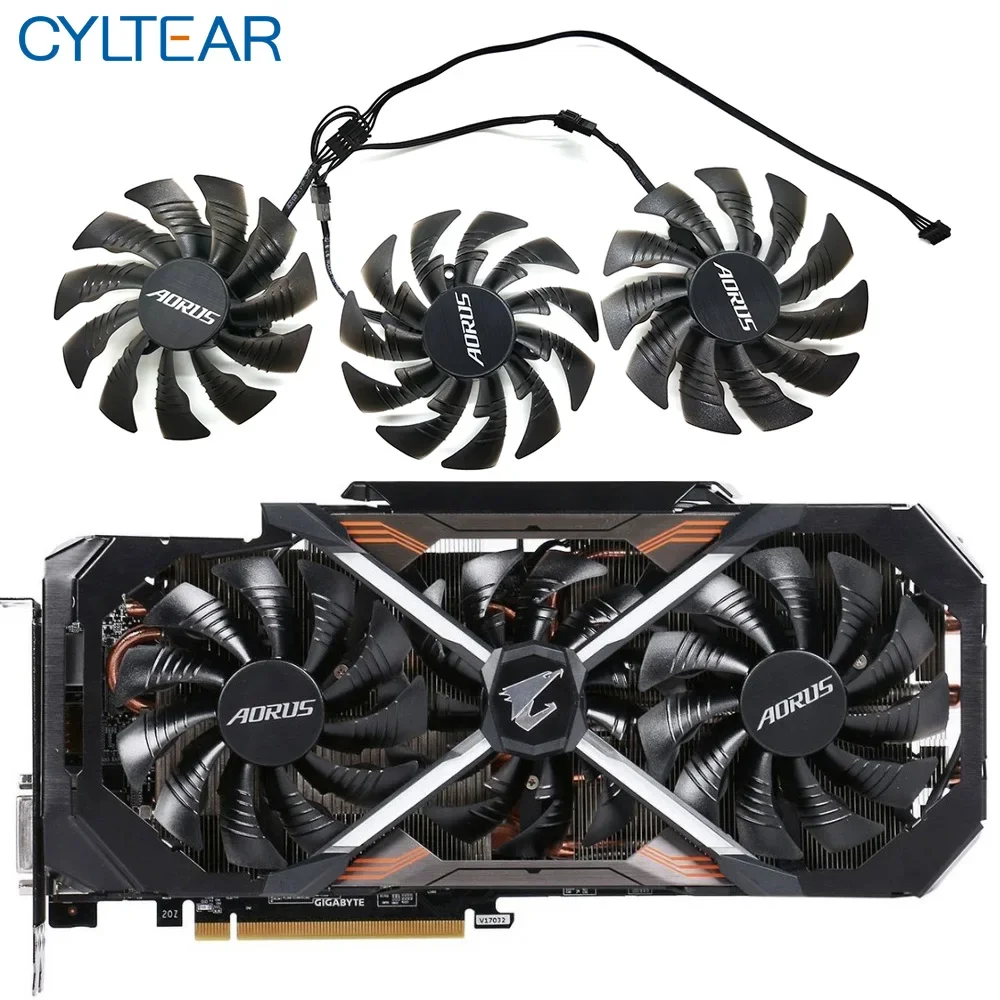

95mm T129215BU 12V 0.55A PLD10015B12H Fan For GIGAYTE AORUS GeForce GTX 1080 Ti GTX 1080Ti RTX2060 Xtreme Edition Video Card Fan