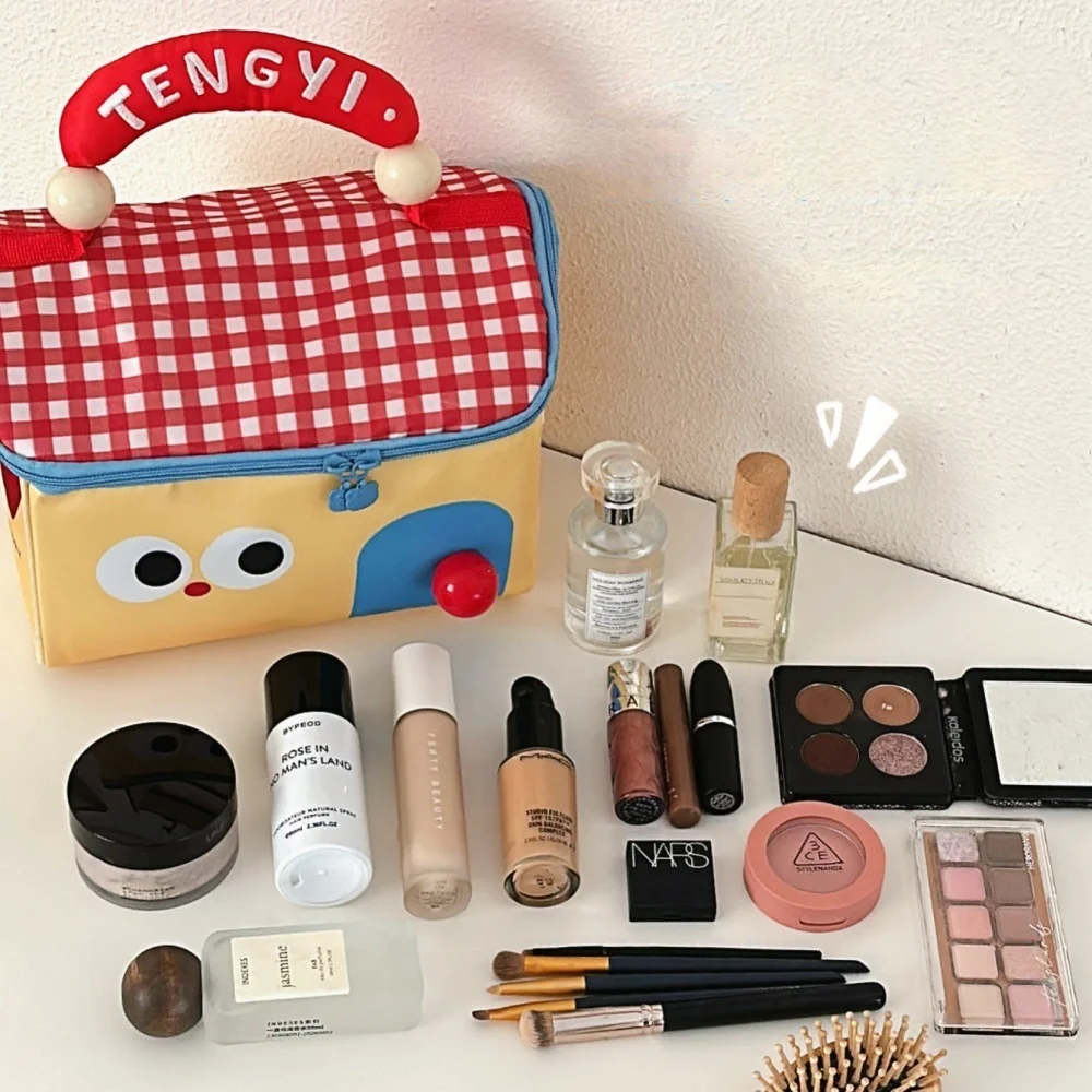 Cute Cottage Makeup Bag Large Capacity Multifunctional Fresh-Keeping Insulated Lunch Box Bag Handbag Beauty Bag 6