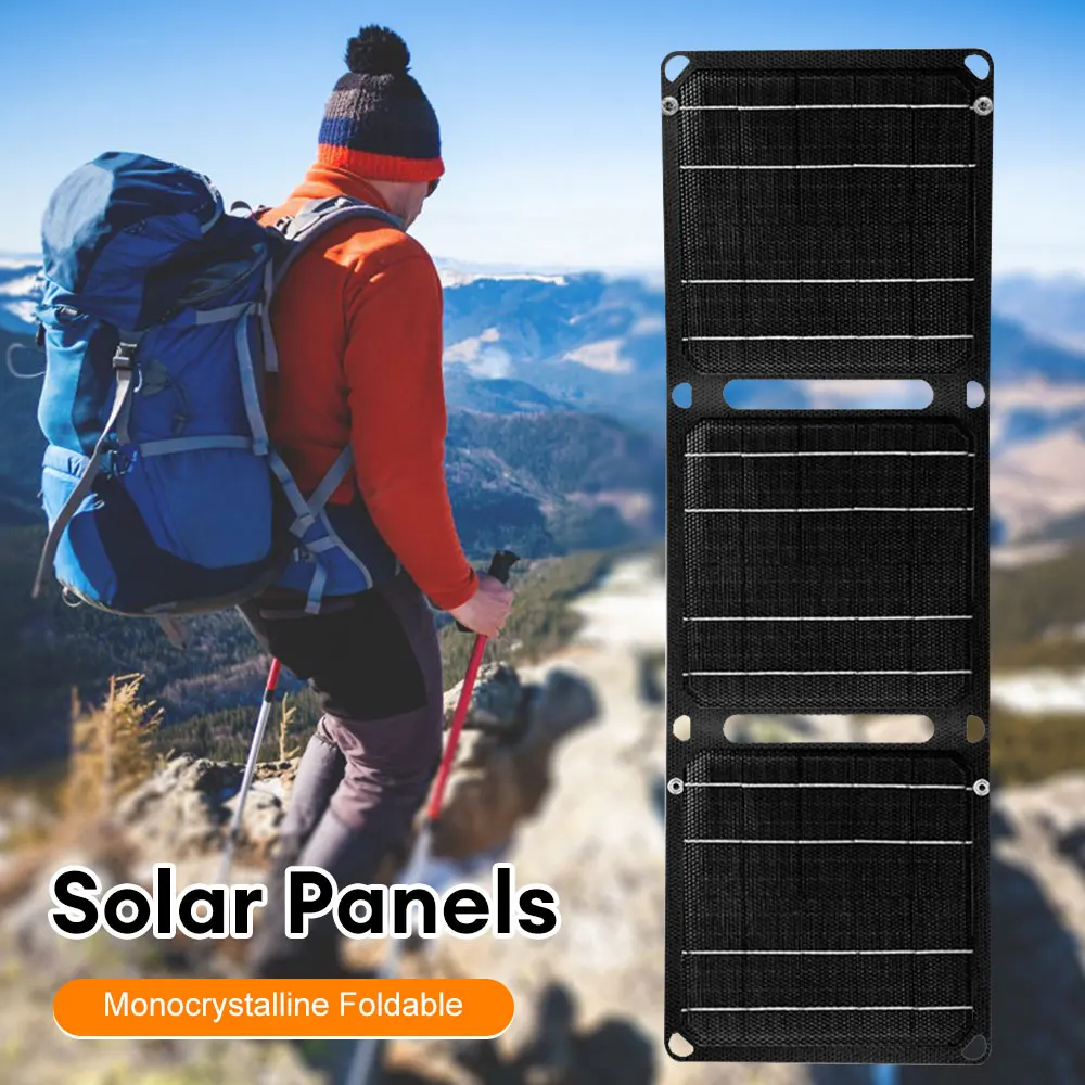 

Outdoor Powerful Flexible Solar Panel 5v 21w Portable Battery Phone Charge Pd Qc 3.0 9v 12v For Usb Ac Photovoltaic Power Bank