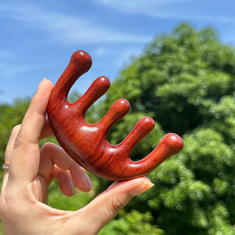 

Сандаловая древесина пятипальцевая меридиановая Массажная расческа против винтов для активного спортзала кудрявая щетка для волос подарок медицинские инструменты для женщин