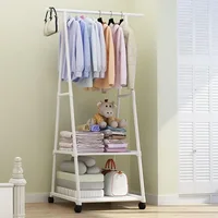 Simple Clothes Hanger, Hat Rack, Floor Mounted Clothes Rack, Triangular Folding Bedroom, Household, Indoor Hanging Bag, Clothes 1