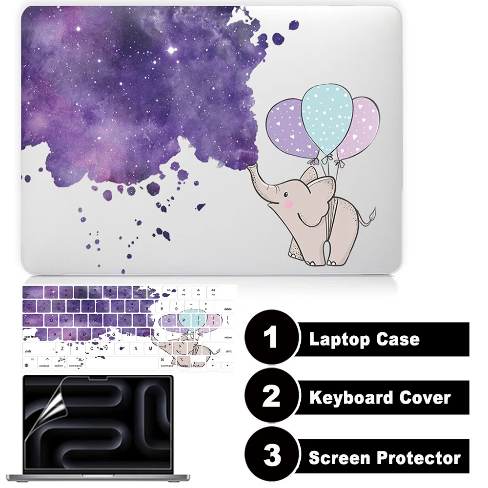 Ultra Thin Matte Laptop Case with Keyboard Cover and Screensaver