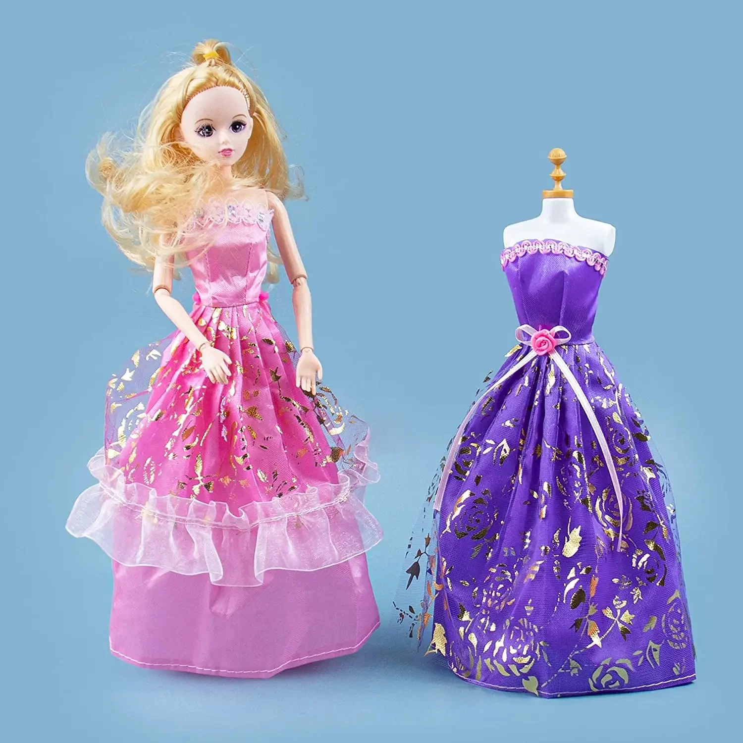 EXCEART 4pcs Doll Dress Form Mannequin Dress Form Mannequin Clothes Gown Female Dress Model Display Mannequin Body Display Holder Stand