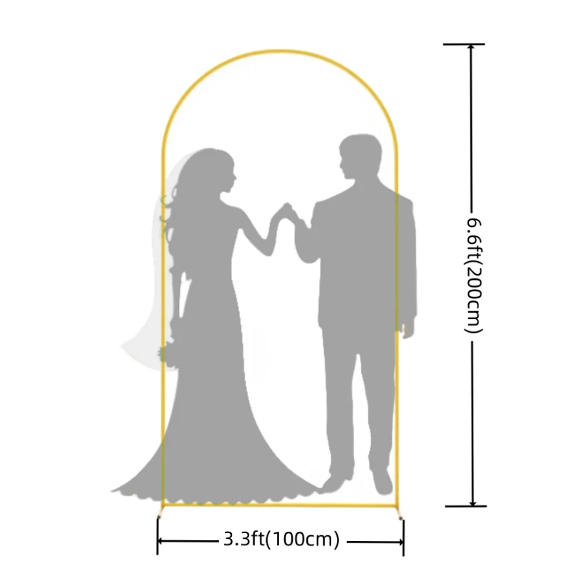 5ft/6ft/6.6ft Golden Arch Background Metal Frame Wedding Event Decoration