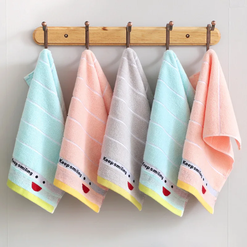 

50*25cm Thickened Bath Towels Baby Daily Use Pure Cotton High Grade Household Towel Absorb Water Color Face Washing Fiber Towels