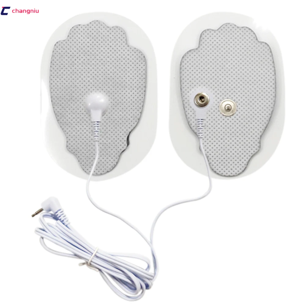 

10pcs good quality white Electrode Pads+1pc DC2.5MM 2-way Wire/Cable for Tens Acupuncture, massager