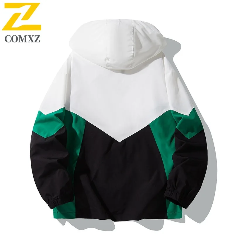 COMXZ Men Outdoor Jacket 2025 Hooded Hiking Windproof Warm Parka Casual Travel Lightweight Cold Resistant Winter Jackets