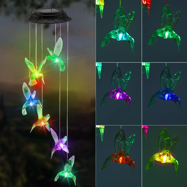 Solar LED Hummingbird Wind Chimes – We Love Hummingbirds