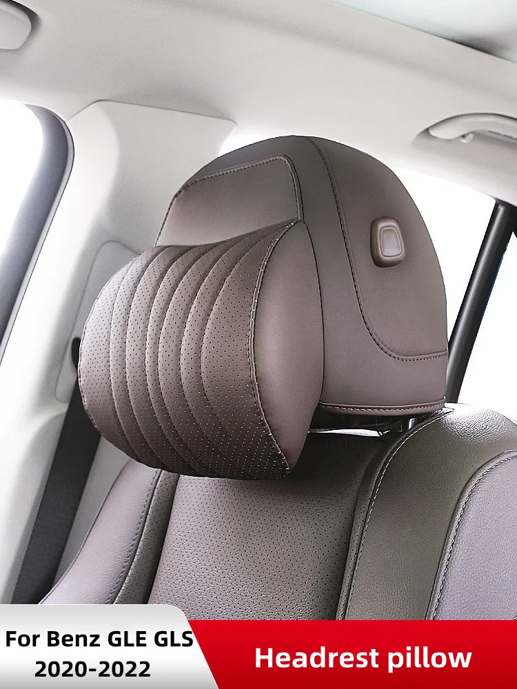 

Headrest Cushion Neck Pillow For Benz GLE GLS 2020-2022 Leather Full Surrounded Car Seat Head Neck Rest Pad