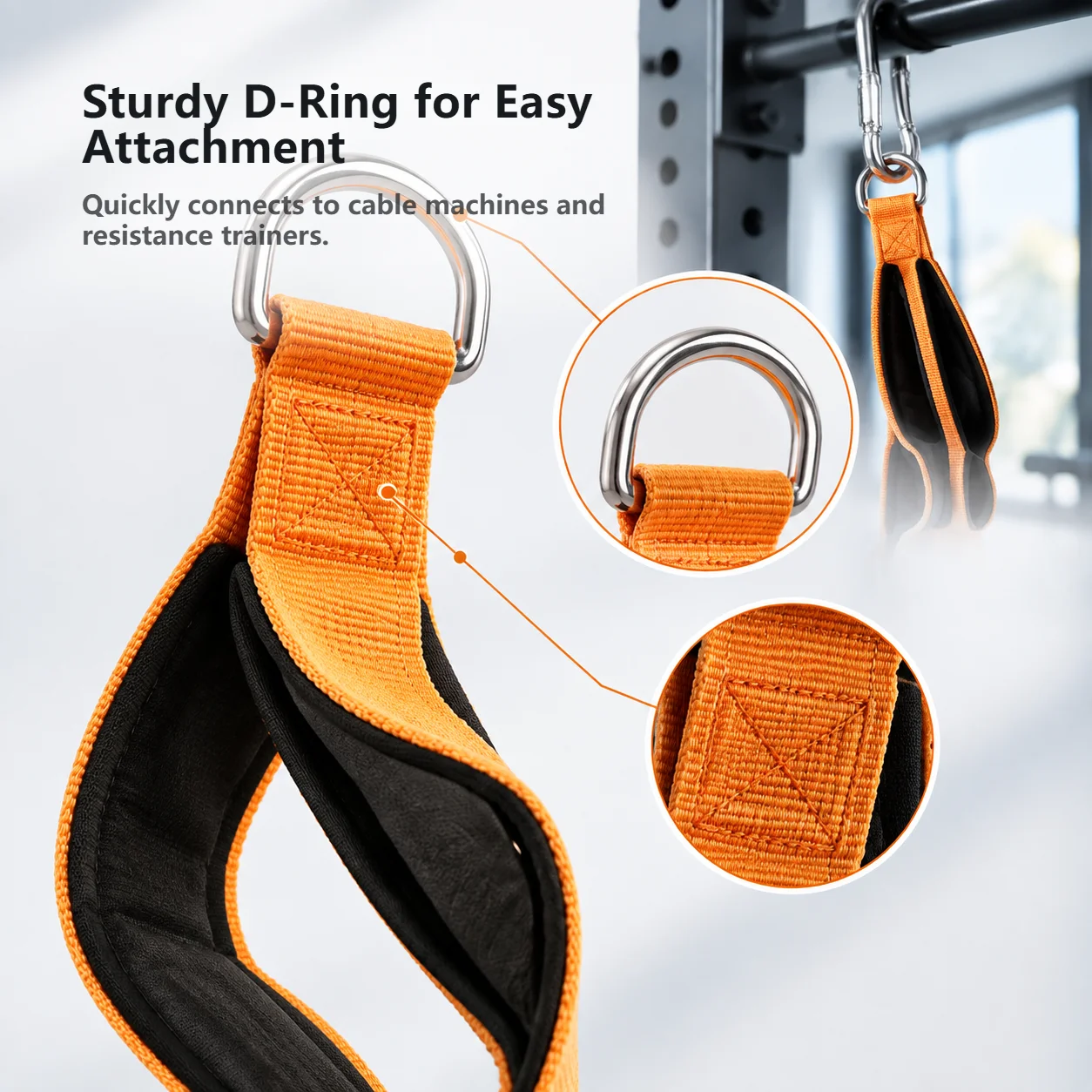 Heavy Duty Adjustable Tricep Rope with 6-Ring Handle for Home Gym Strength Training