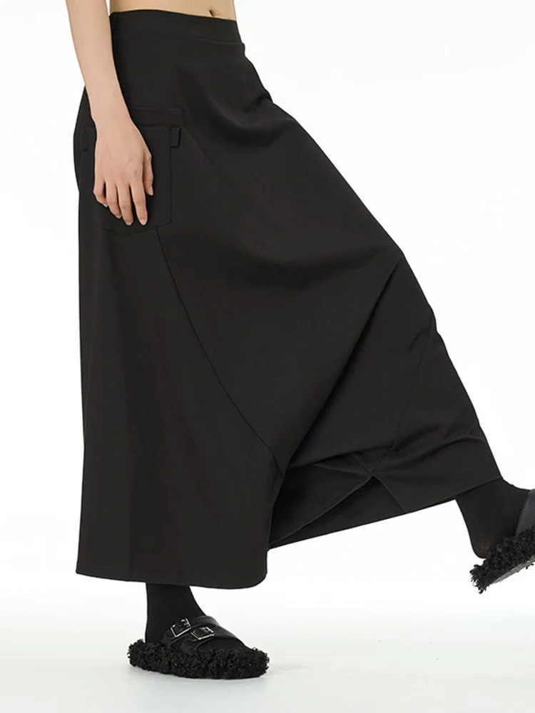 [EAM] High Elastic Waist Army Green Brief Big Size Cross Pants New Trousers Women Fashion Tide Spring Autumn 2026 1DJ0040