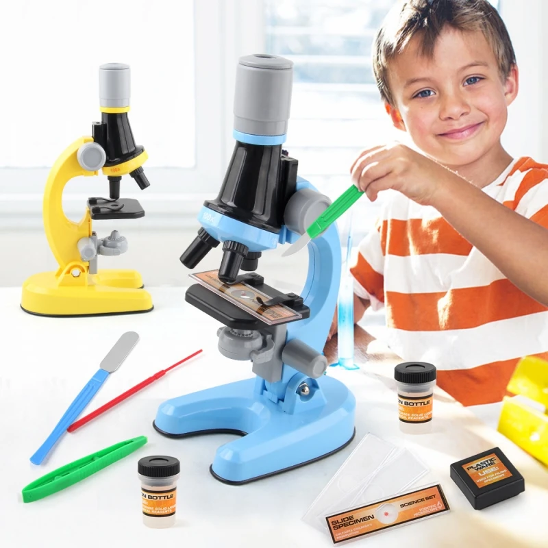 

Children's Microscope Zoom Biology Lab with LED Lights Science Experiment Kit Science Toys Gift Preschool Educational-equipment