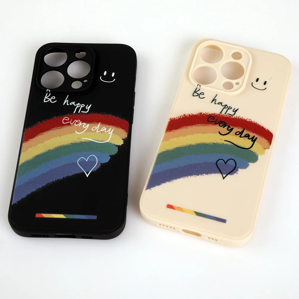 

Luxury Smile Loving Heart Phone Case For iPhone 14 11 Pro Max 12 13 Mini X XS XR Shockproof Soft Silicone Bumper Back Cover