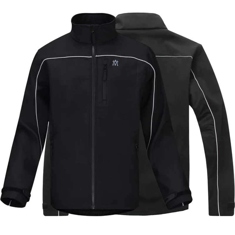 Mens Softshell Jacket Fleece Lined Windproof Full Zip Tactical Hiking Athletic Coat Military Windbreaker Pilot