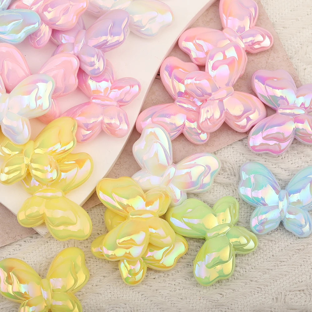 

Cordial Design 27*32MM 100Pcs DIY Hand Made Accessories/Acrylic Beads/Jewelry Findings&Components/Aurora Effect/Butterfly Shape