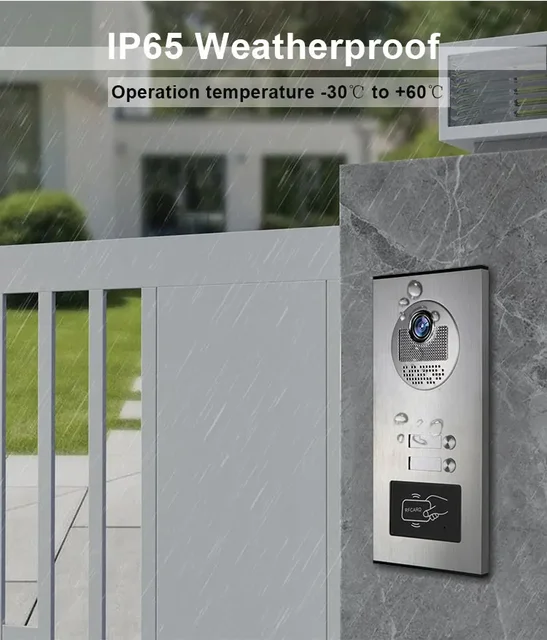 2 Unit Multi Apartments Intercom Video Doorbell with RFID Card Unlock 7inch 4Wired Video Door Phone System 5
