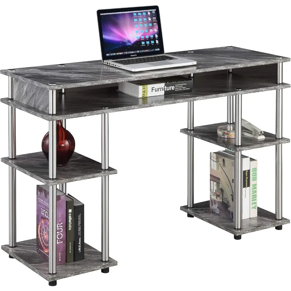 Designs2Go No Tools Desk Home Office Desk with Shelves, Corner Shelf Vanity Desk
