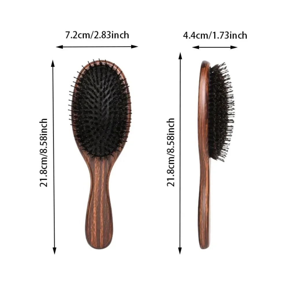 정전기 방지 엉킴 방지 브러쉬 헤어 두피 마사지 빗 대나무 헤어 브러쉬 천연 나무 에어 쿠션 스타일링 도구 (여성용, 남성용)