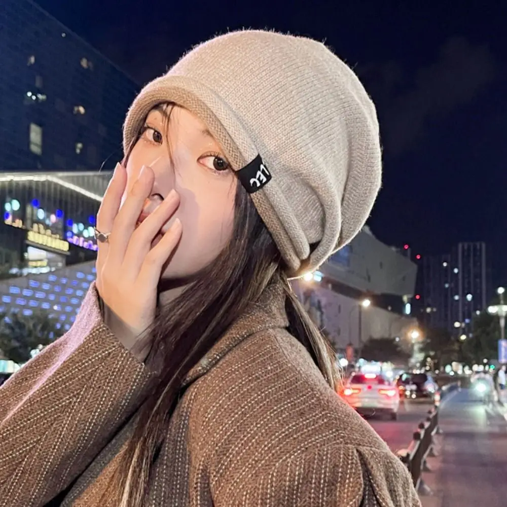 보넷 캐주얼 니트 비니, 부드러운 나일론 풀오버 모자, 겨울 스컬리 크로셰 니트, 야외 스태킹 모자