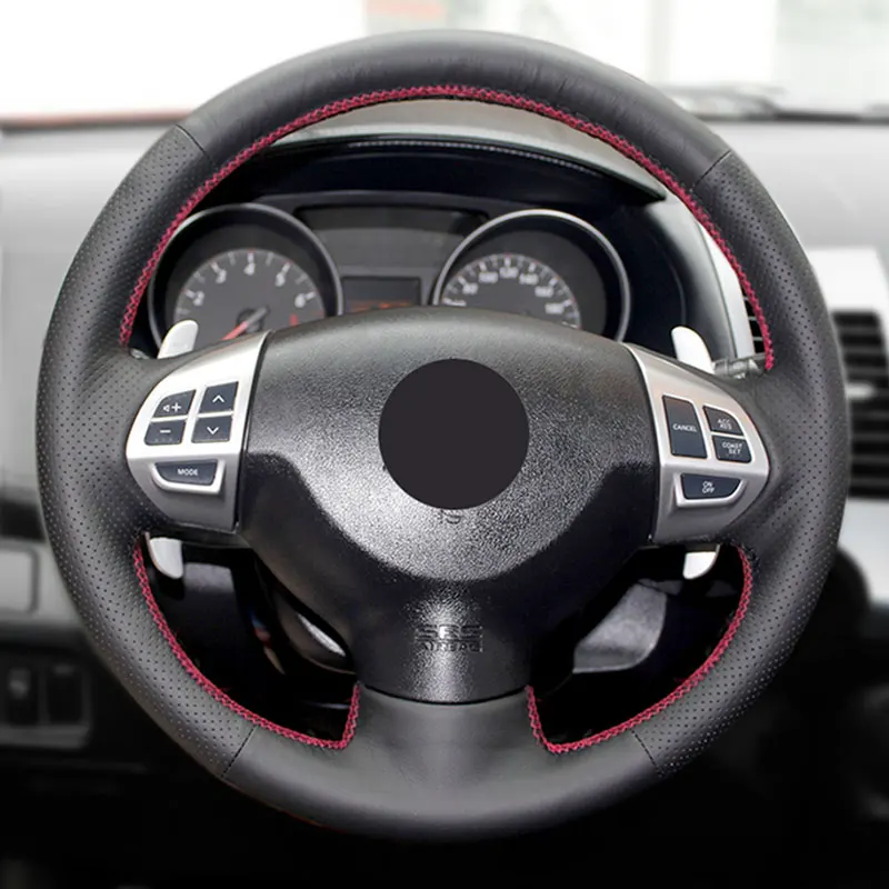 

For Mitsubishi Lancer X 10 2007-2015 Outlander 2006-2013 ASX 2010-2013 Pajero Sport 2008-2016 Car Steering Wheel Leather Cover