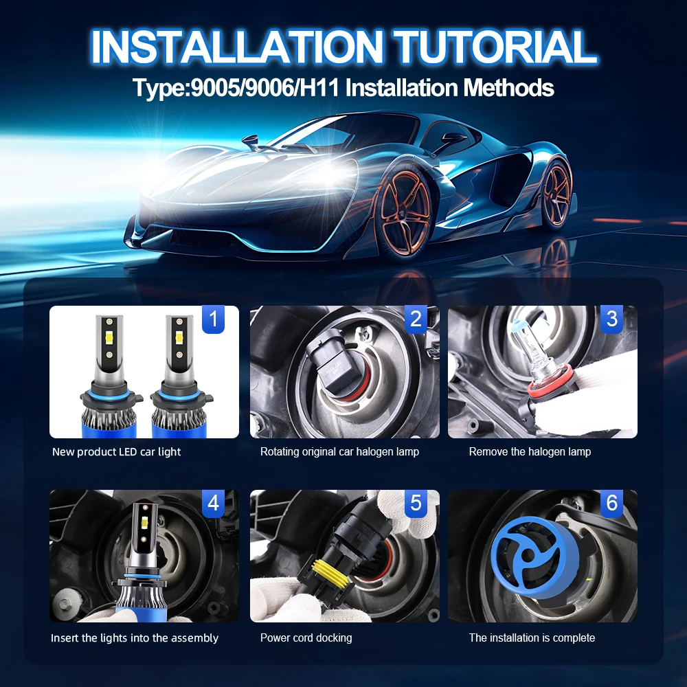 120W 20000LM LED 헤드라이트 전구, 12V 터보 자동 헤드램프, 6000K 화이트 플러그 앤 플레이, 쉐보레 볼트 2011 2012 2013 2014 2015