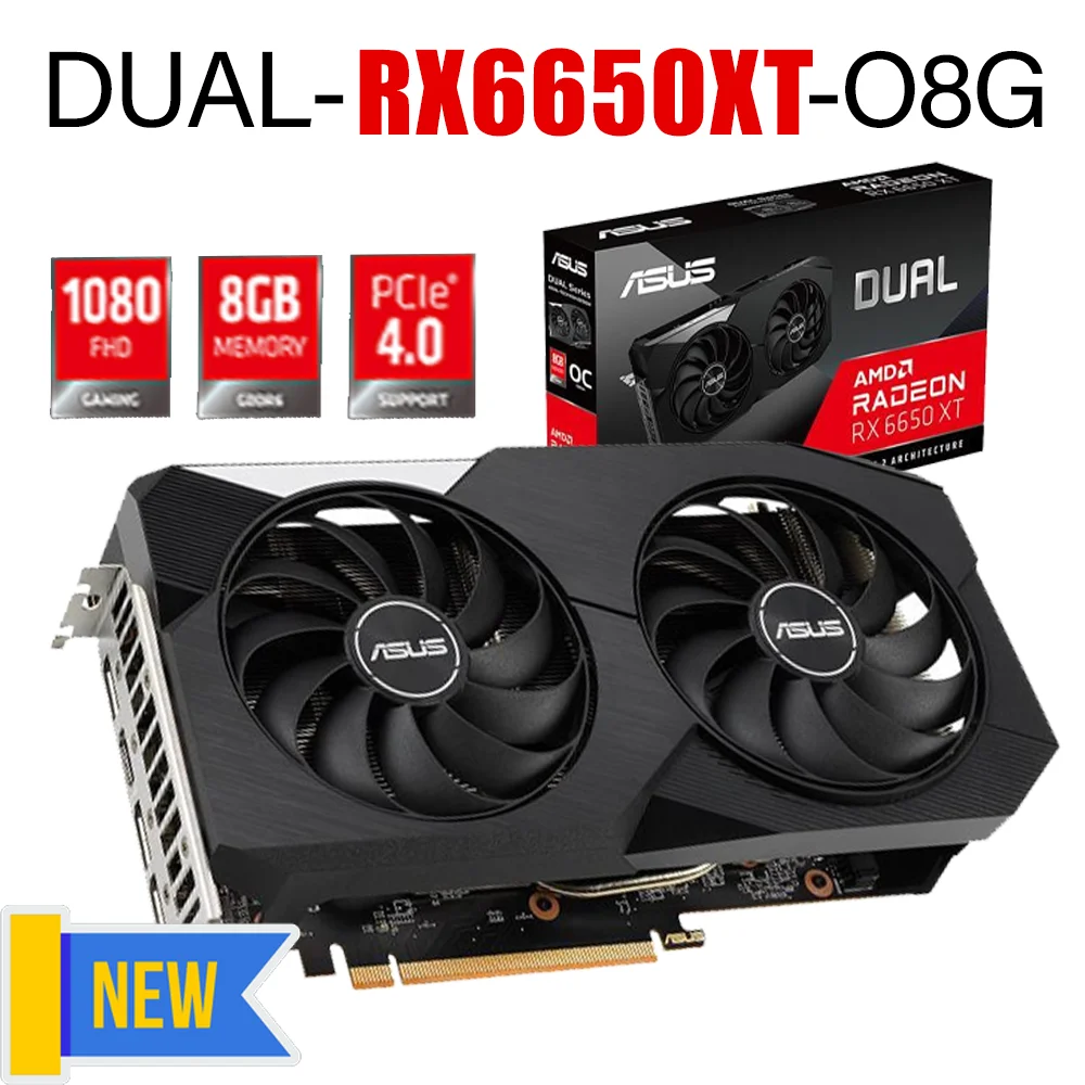 ASUS Dual Radeon RX 6650 XT OC Edition Graphics AMD Radeon RX 6650XT 8GB  GDDR6 Video card 128-bit 7nm Support AMD Intel Desktop - AliExpress