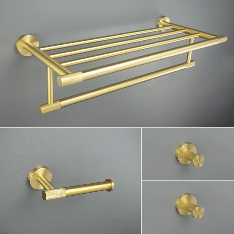 Towel Rack Towel Bar Ring Hardware Set Robe Coat Hook Toilet Tissue Paper Holder Bathroom Accessories Kit bathroom hardware accessories bathroom hardware set