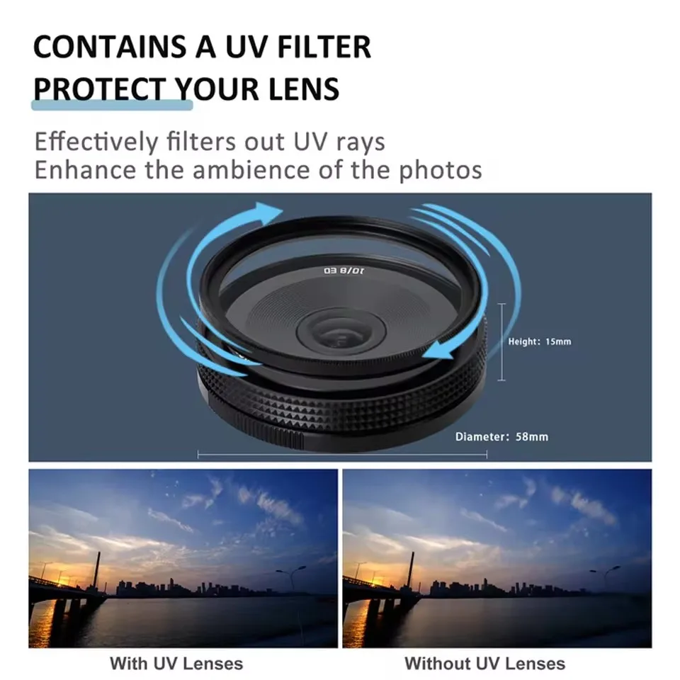 AstrHori 10mm F8 II APS-C 초광각 프라임 어안렌즈 ( E, 니콘 Z, 후지 X, 올림푸스 M4/3, 시그마, 라이카, 파나소닉 L 마운트용)