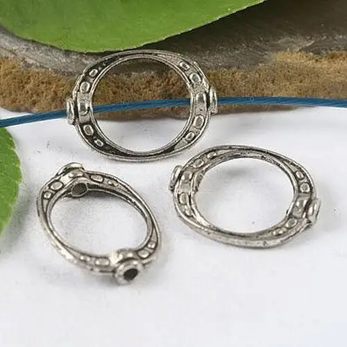 

30pcs 19.7x14.8mm,center hole is 12mm tibetan silver crafted oval bead frame h0932