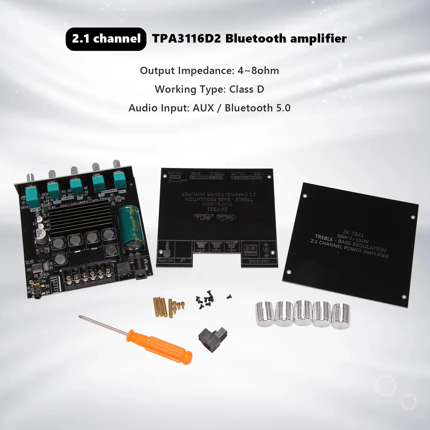 

ZK-TB21 TPA3116D2 Bluetooth 5,0 панель усилителя сабвуфера 50 Вт x2 + 100 Вт, 2,1 каналов, Плата усилителя мощности аудио стерео
