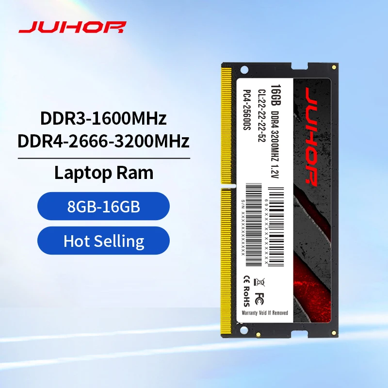Laptop Ram Memory JUHOR Memoria Ram DDR4 8GB 16GB 2666mhz 3200mhz DDR3 8GB 1600mhz Sodimm Notebook High Performance Laptop Memory