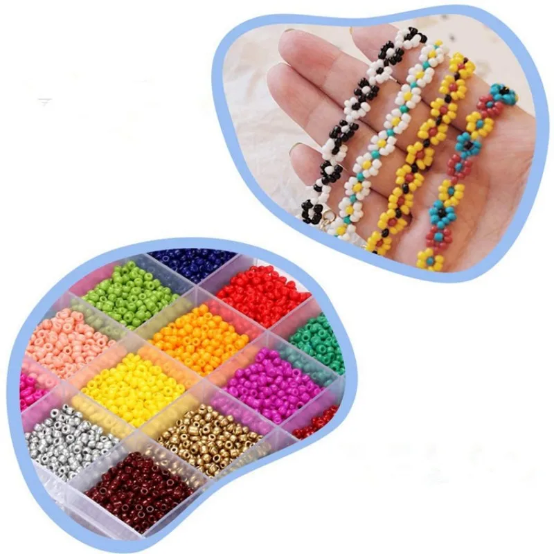 24 grids Czech Glass Seed Beads Kit Jewelry Beads Set Letter Loose Spacer For Bracelet Necklace Jewelry Making DIY