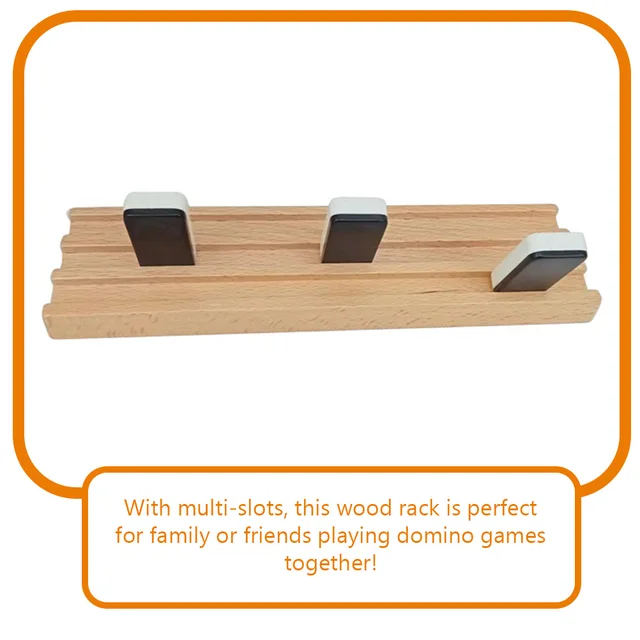 Wooden Anti-slip Base Domino Racks Storage Tray Stand Displaying Holder Multi-slots Smooth Natural Wood Crafted Wooden Domino 1