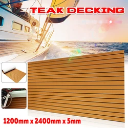 2400x1200x5mm EVA Foam Faux Teak Boat Deck Mat Marine Flooring Self-Adhesive Marine Boat Decking Sheet Yacht Accessories