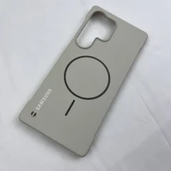 Magnetic Sensory Matte Anti - Fall Phone Case - Hard PC Cover with Bumper Protection - S23 Plus (White)