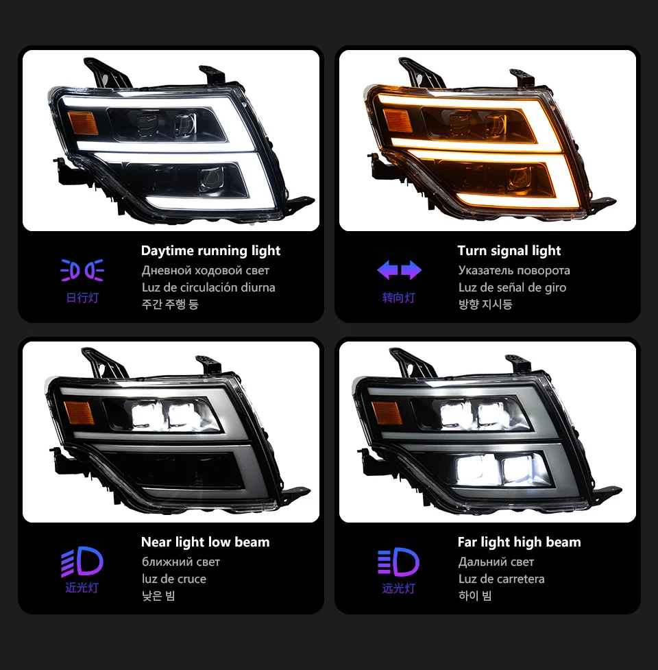 AKD Head Lamp for pajero V97 V93 LED Headlight 2006-2021 Headlights V95 B87 DRL Turn Signal High Beam Angel Eye Projector Lens