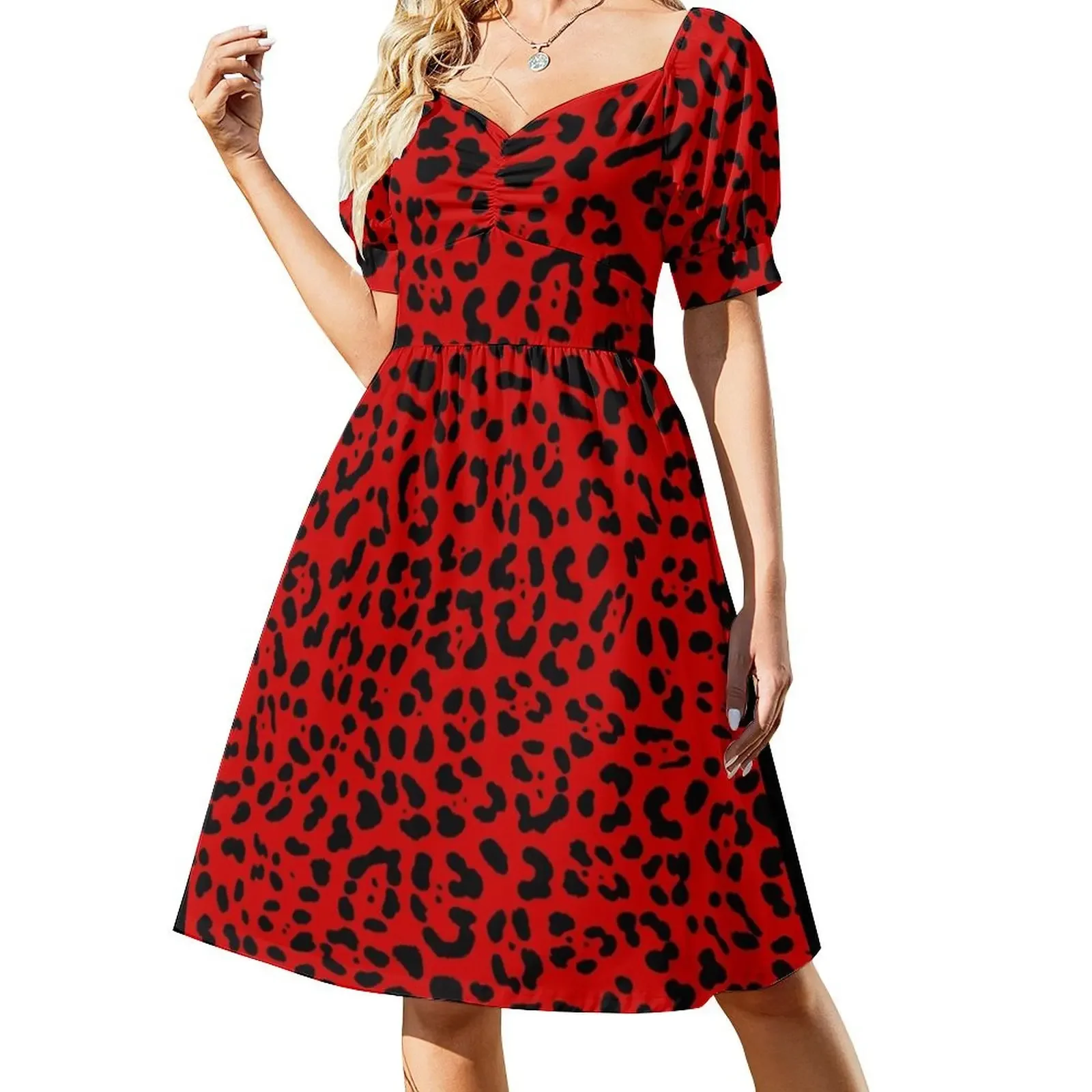 thumbnail image 1 of Vestido sin mangas estilo punk rojo Jaguar, estilo coreano, para mujer, de verano., 1 of 7