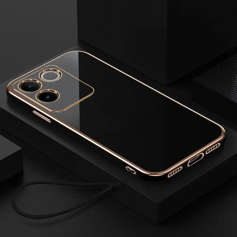 Luxury Square Plating Shockproof Back Cover