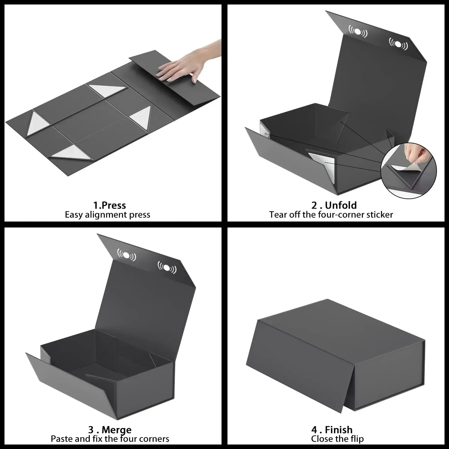 Elegant Collapsible Magnetic Gift Box with Lid