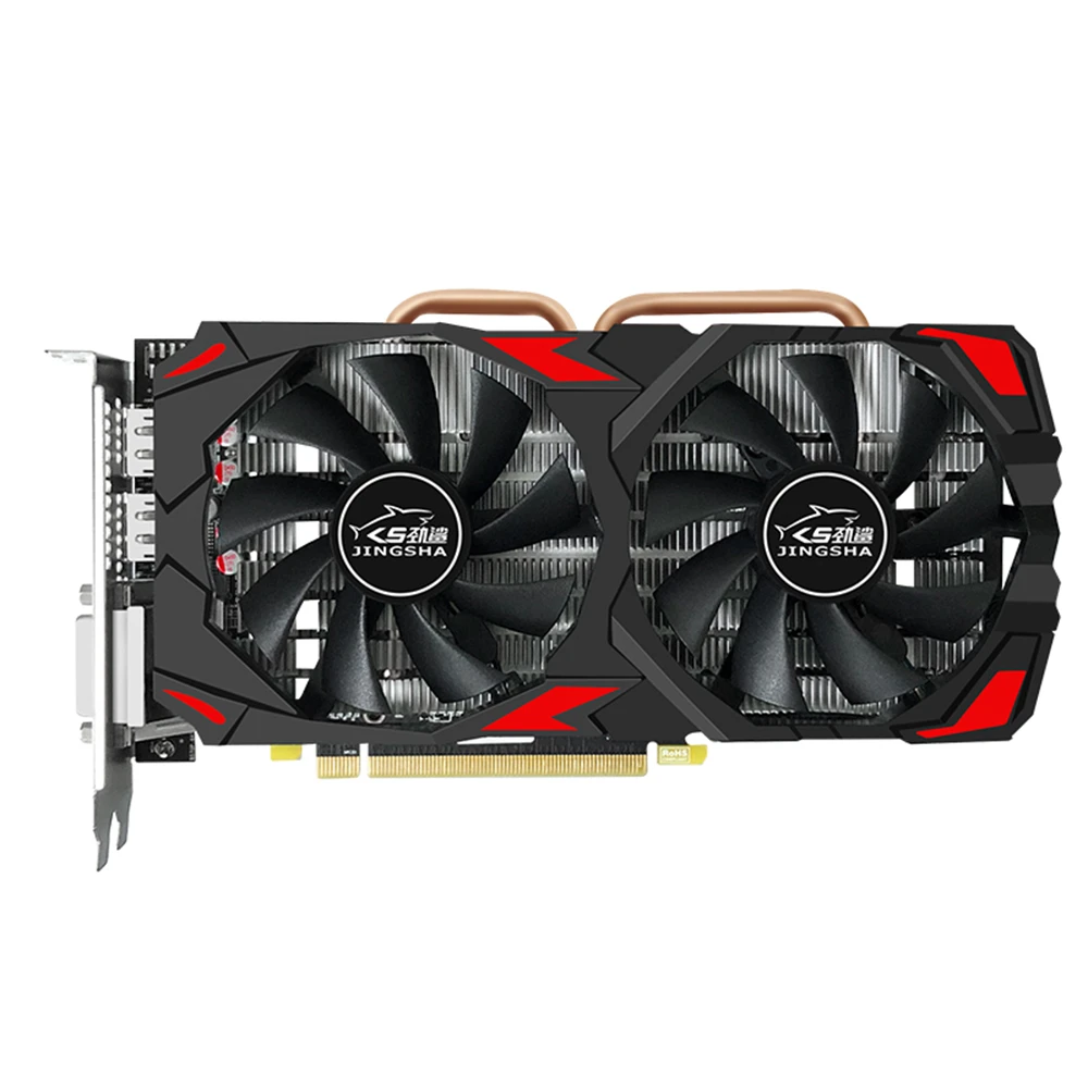 JINGSHA RX580 Gaming Graphics Card 8GB/GDDR5/256bit Memory 1257/1340MHz Core Frequency 2 Cooling Fans Design 3*DP+HD+DVI Ports graphics card for gaming pc