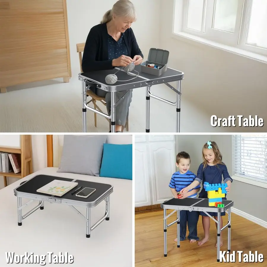 2ft Adjustable Folding Aluminum Camping Table 5