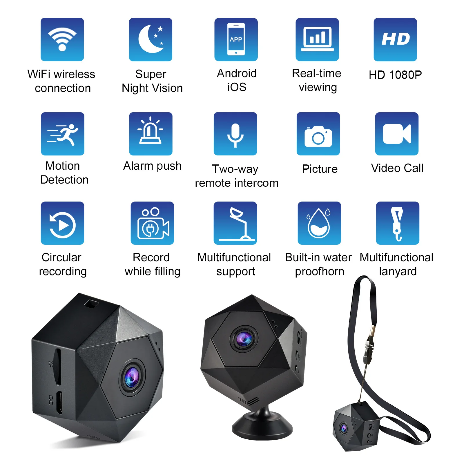 

Mini Wifi Camera 4K 1080P Two-way Voice HD Wireless Monitoring Security Protection Remote Indoor Security Cam for Home Camera