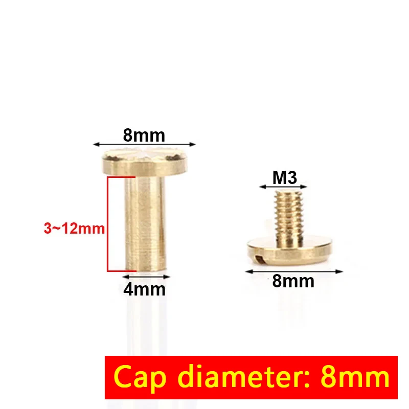 Solid Brass Binding Chicago Screws Belt Screw Nail Stud Rivets 10pcs for Photo Album Leather Craft Belt Wallet Fasteners