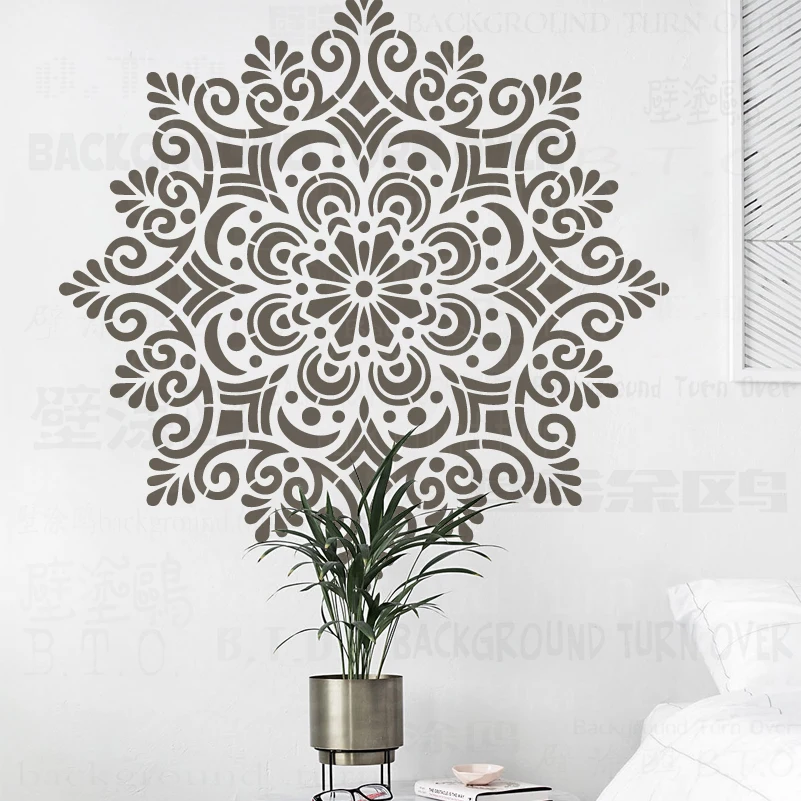 40cm - 80cm Stencil per la decorazione della pittura modello da parete per  dipingere produttori di mobili intonaco decorativo fiore rotondo Mandala  S317 - AliExpress