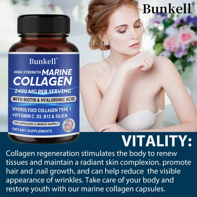 Collagen Capsules - with Biotin,Hyaluronic Acid,Support Joint Cartilage,Collagen Production and Calcium Absorption,Immune Health 6