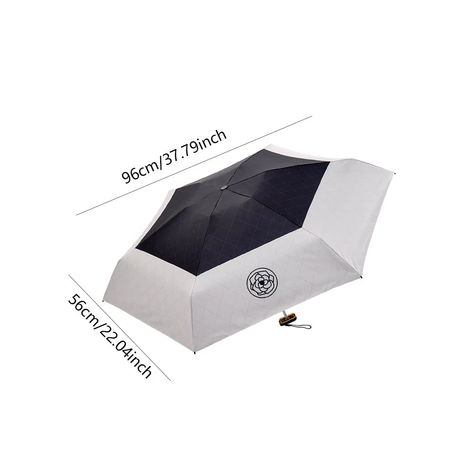 Portable Umbrella Personal Umbrella Outdoor Activities Compact 6 Ribs Camellia For Women Beach Sunny Sun Rain