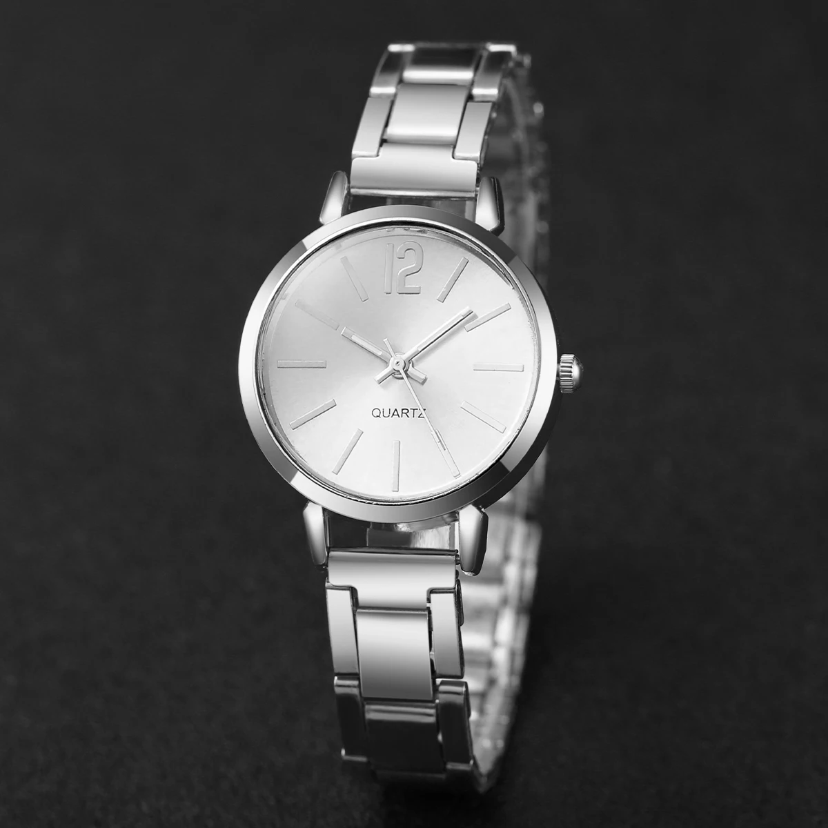 2PCS Fashion Women Watches Luxury Steel Band Ladies Analog Quartz Watch Bracelet Set Reloj Mujer（Without Box） 4