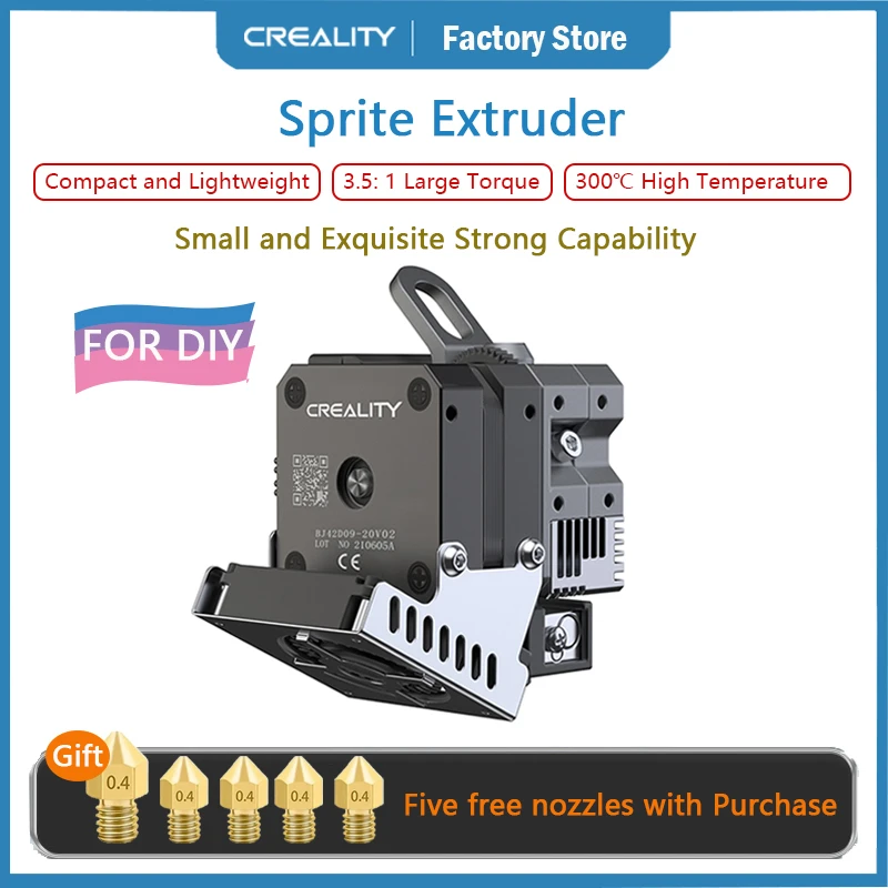 Creality Sprite Extruder Pro For DIY Gear Ratio 3.5:1 Direct Drive Extruder Dual All Metal Large Torque 300℃ High Temperature 3d printed motor